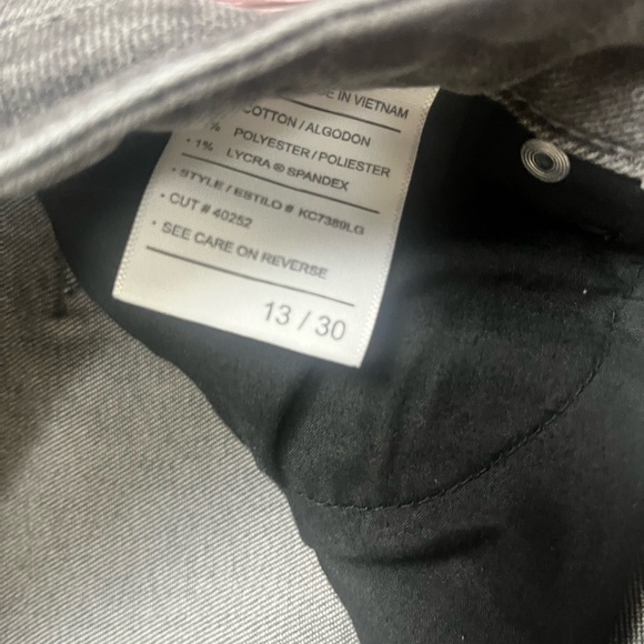 Kancan Grey Destructed Button Fly Straight Jeans Size 13/30 - Picture 7 of 10